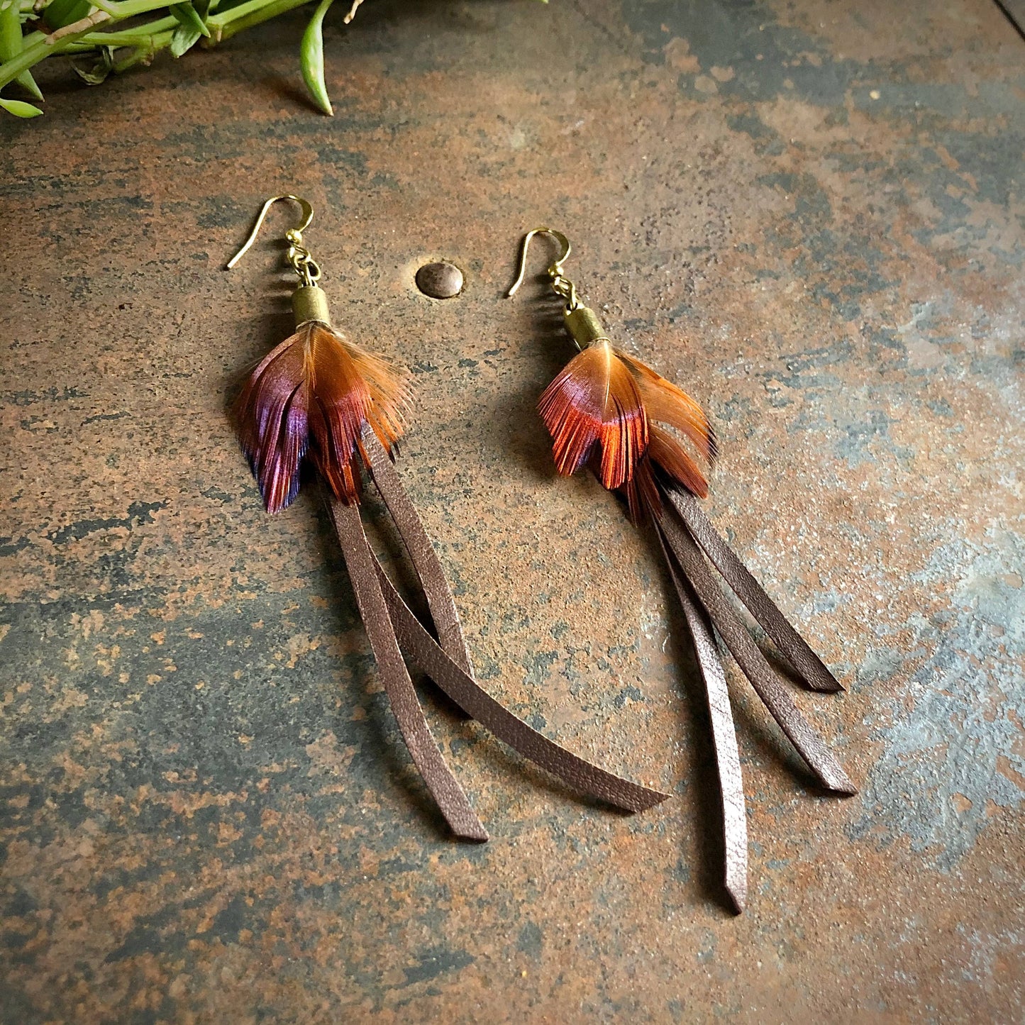 Leather & Pheasant Feathers