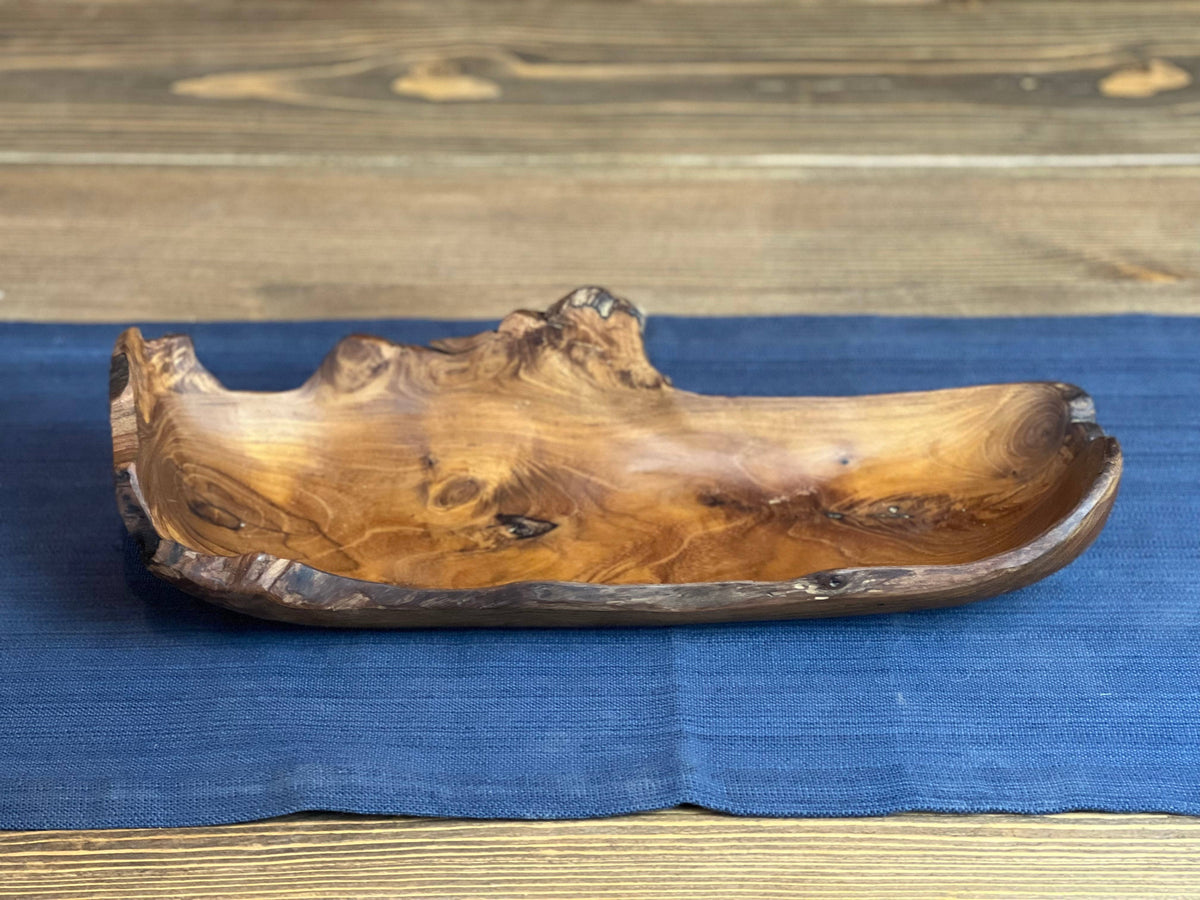 Salvaged Teak Root Oval Rustic Bowl