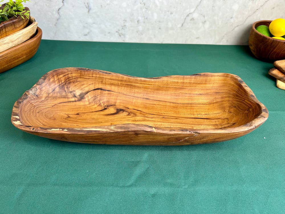 Salvaged Teak Root Oval Rustic Bowl
