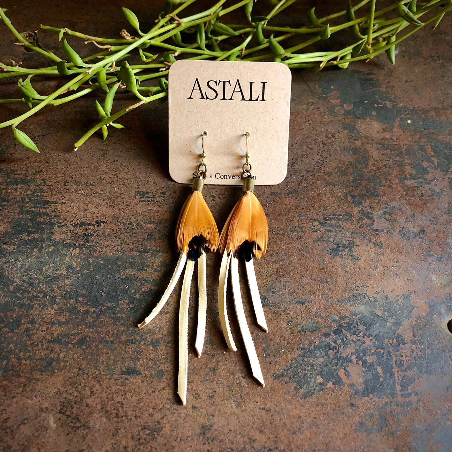 Leather & Pheasant Feathers