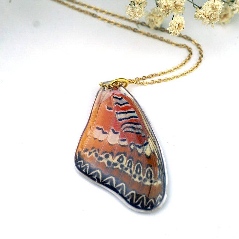 Cethosia Butterfly Wing Necklace