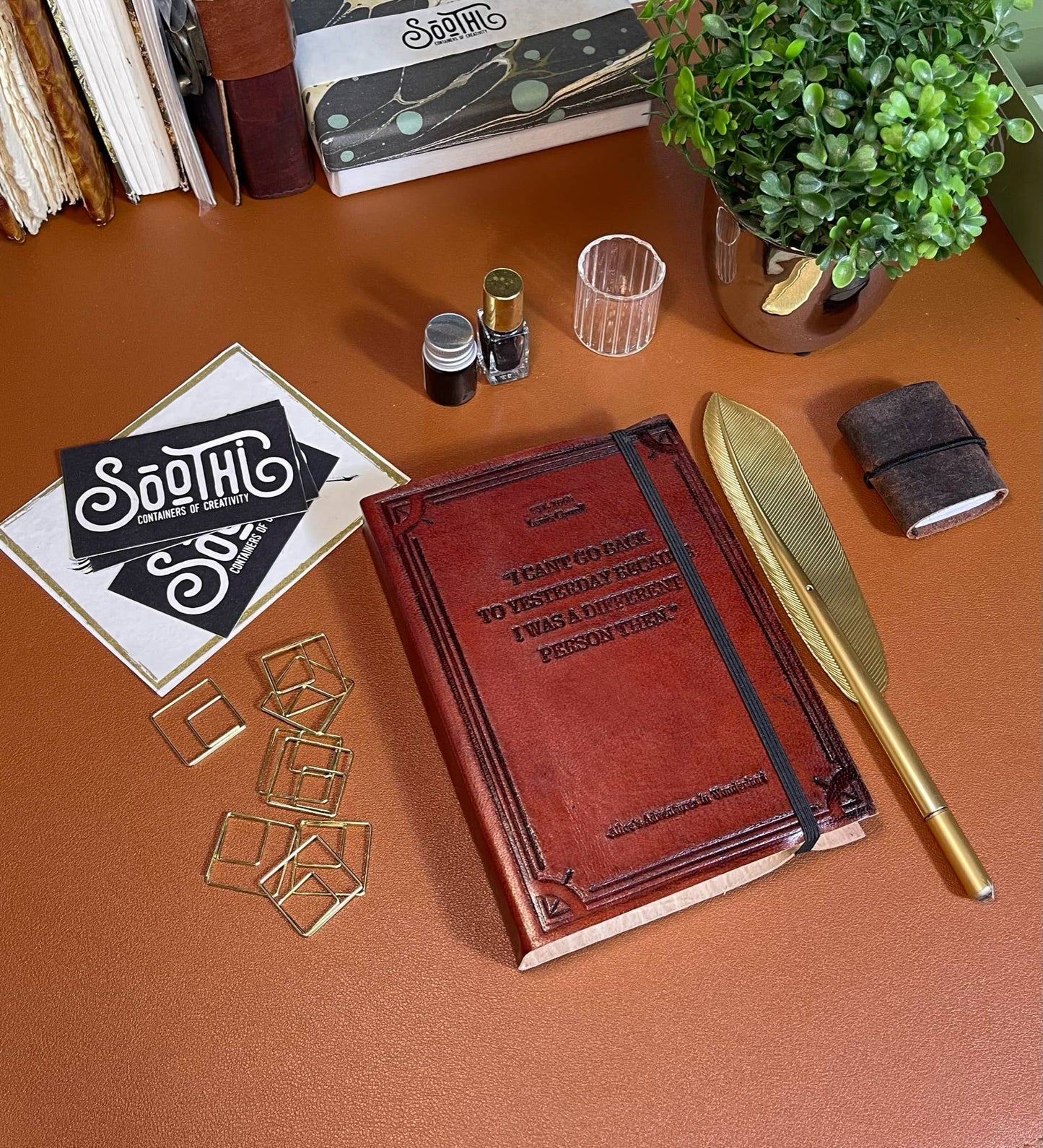 Alice In Wonderland by Lewis Carroll Quote Leather Journal