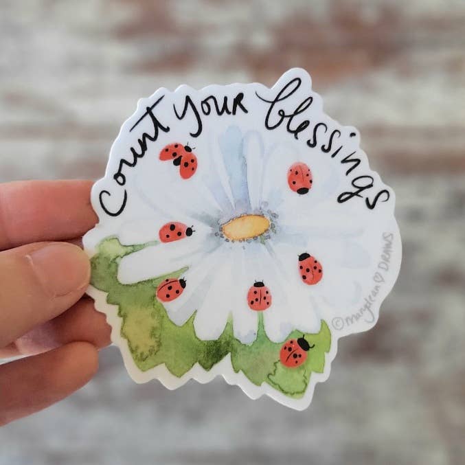 "Count Your Blessings" Watercolor Hymn Sticker