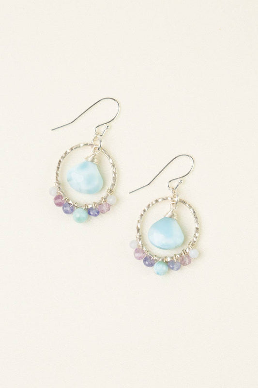 Sanctuary Tanzanite, Amethyst With Larimar Statement Earrings