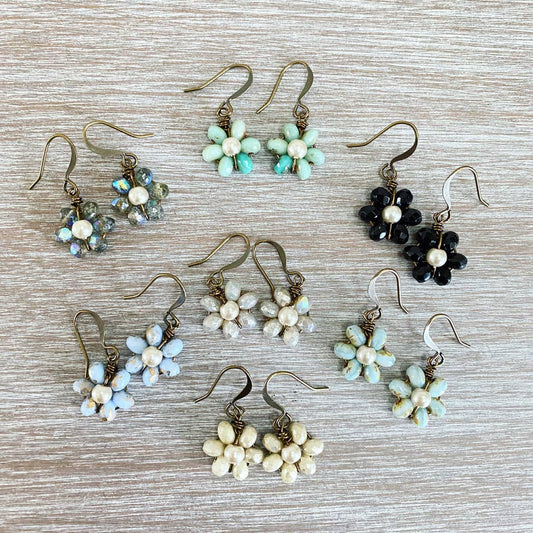 Twist Style - Beach Bloom Earrings in Aqua