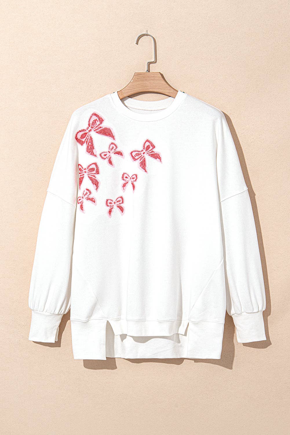 Valentine Bow Sequin Sweatshirt
