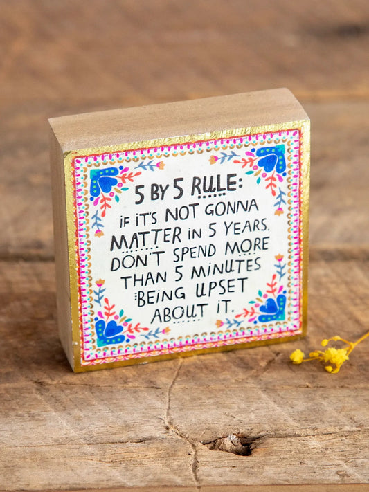 "5 by 5 Rule" Keepsake Block