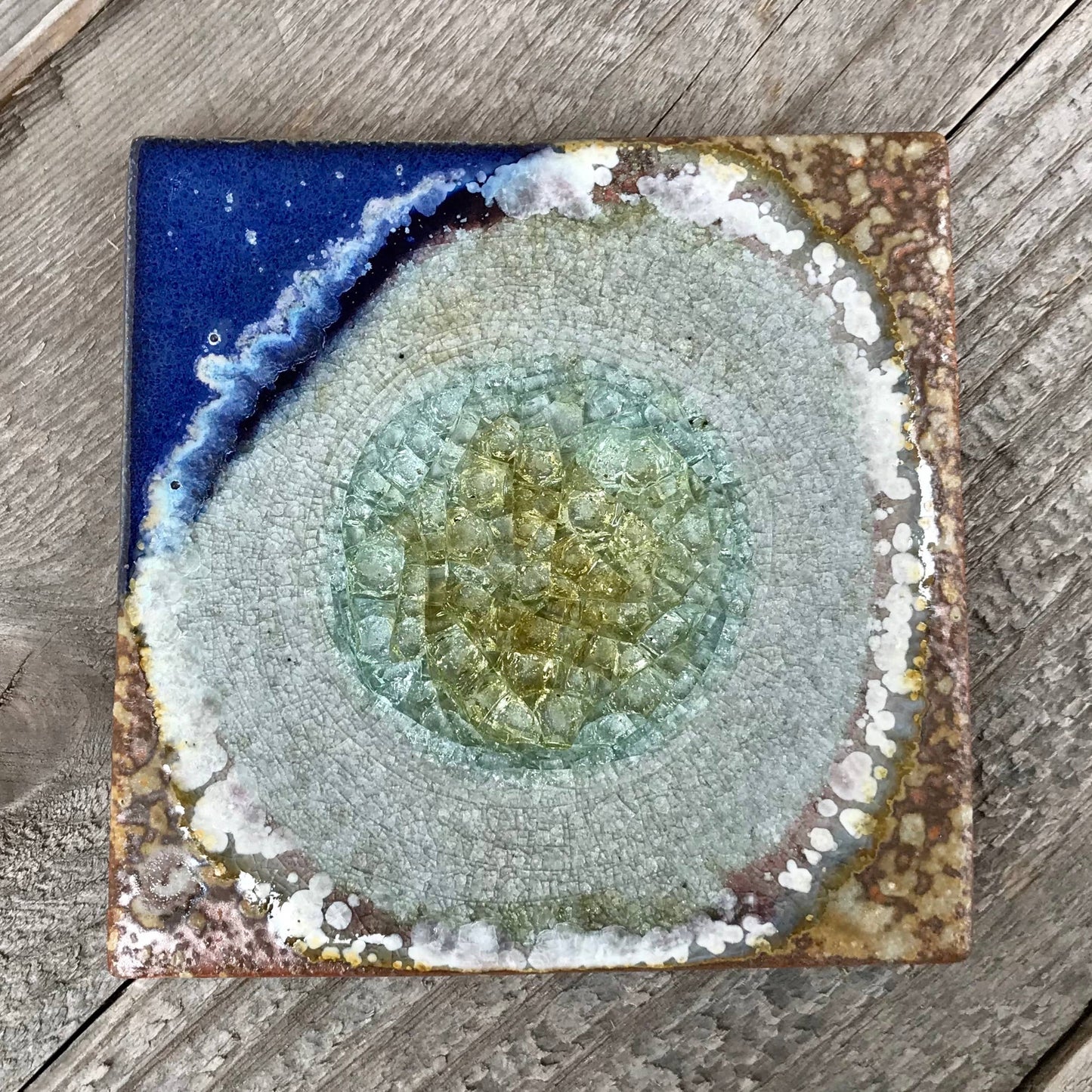 Square Coaster - Cobalt & Copper