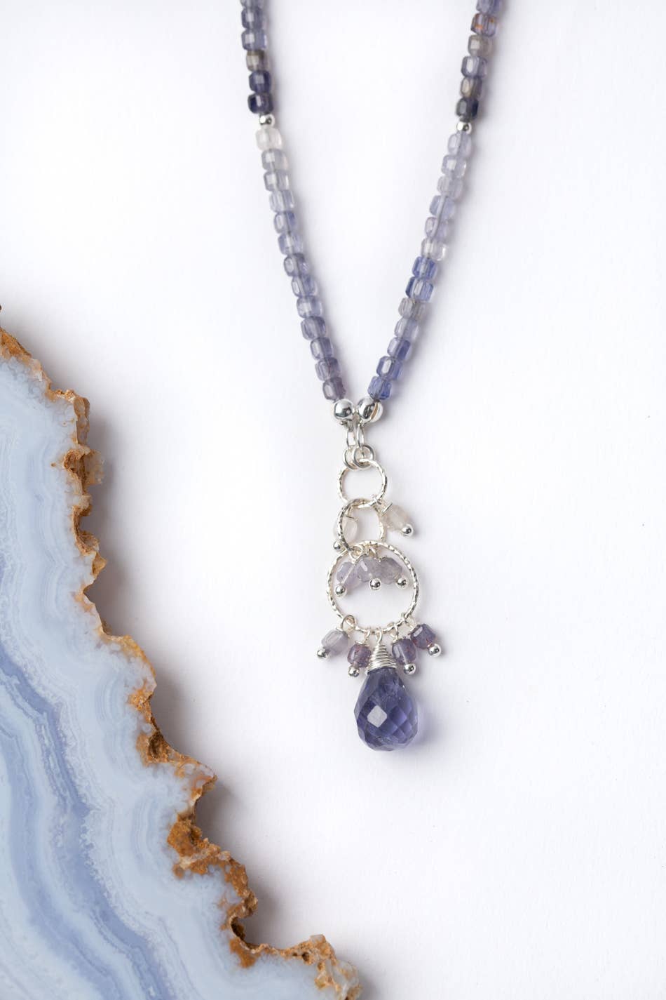 Ethereal 23.5-25.5" Iolite Cluster Necklace