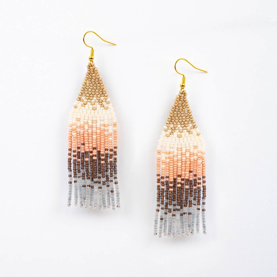 Ombre Bead Fringe Earrings