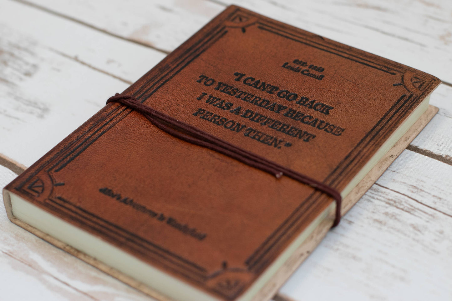 Alice In Wonderland by Lewis Carroll Quote Leather Journal